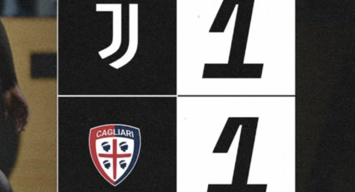 Juventus Cagliari 1-1. Il Cagliari ottiene il pareggio nel finale dopo una partita dominata dalla Juve.