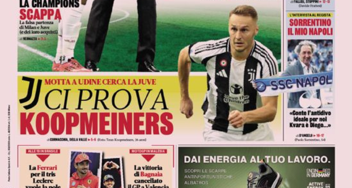 Rassegna stampa Juve: prime pagine quotidiani sportivi
